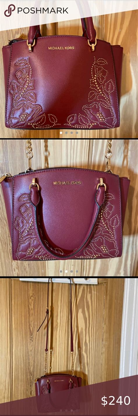 burgundy flower michael kors bag|burgundy Michael Kors crossbody.